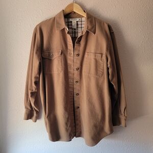 Jones New York Sport Barn Button Shirt Jacket 90s Button Up Outdoor Shacket Tan